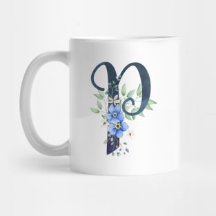 Floral Monogram P Wild Blue Flowers Mug